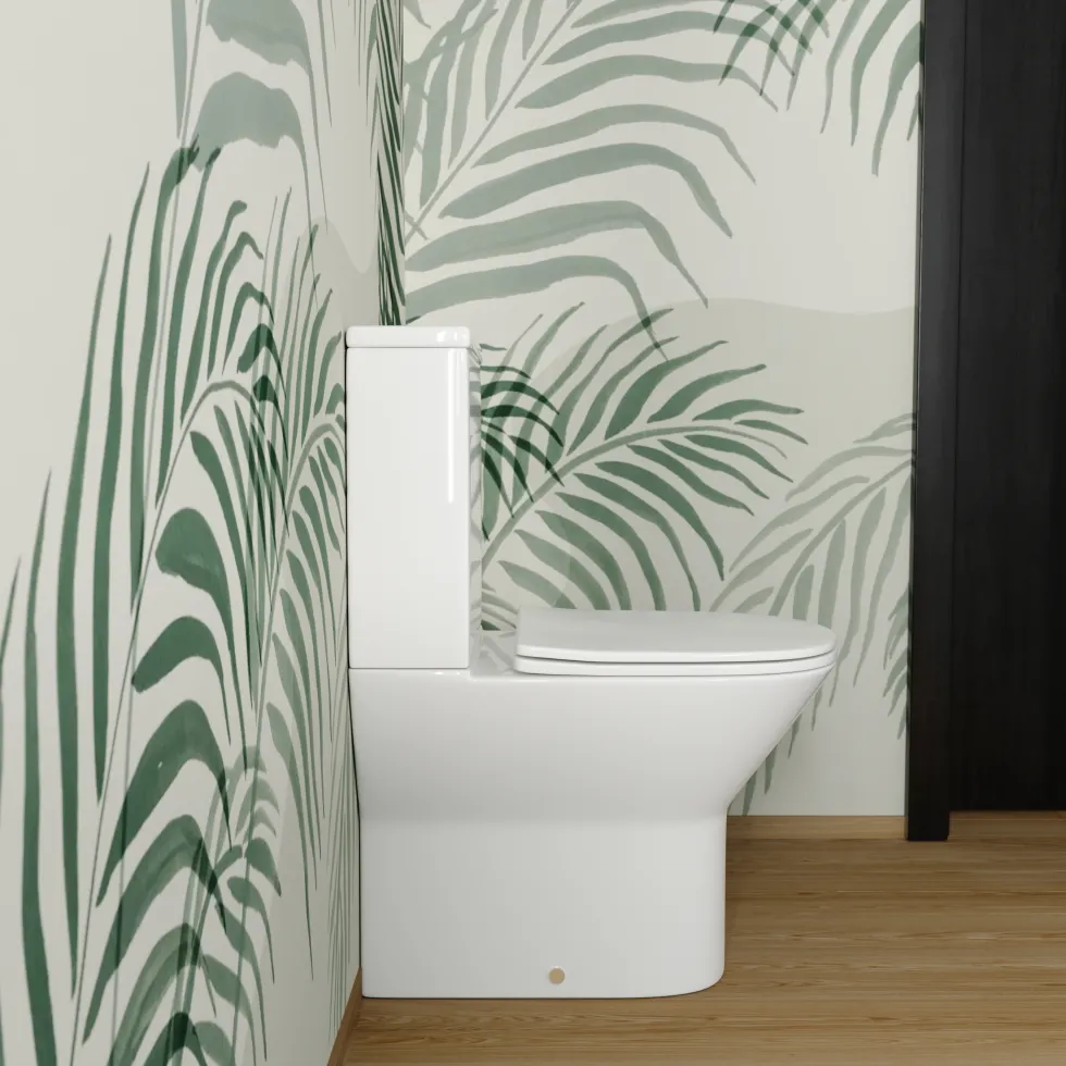 Harbour Identity Close Coupled Rimless Back to Wall Toilet & Soft Close Seat