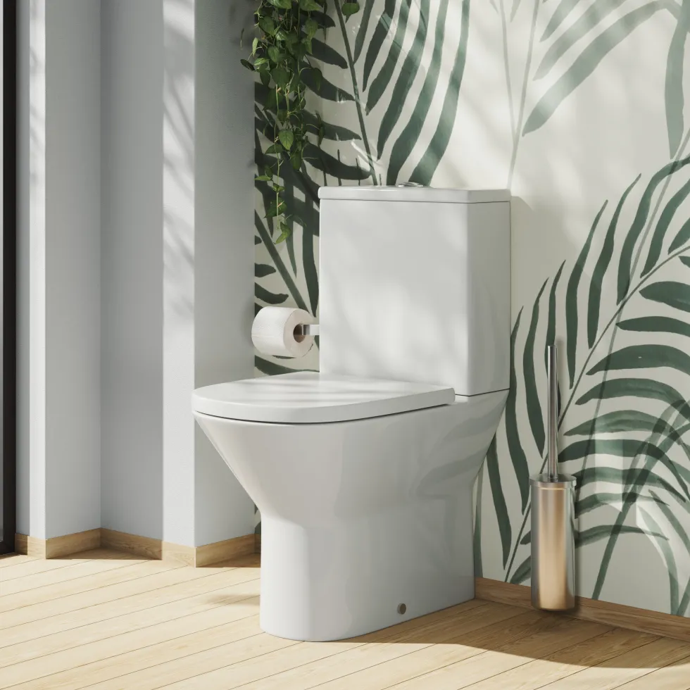 Harbour Identity Close Coupled Rimless Back to Wall Toilet & Soft Close Seat