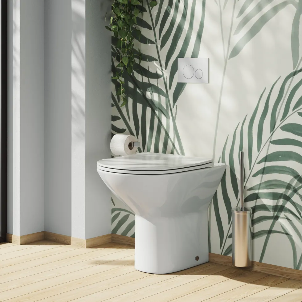Harbour Identity Comfort Height Rimless Back to Wall Toilet & Soft Close Seat