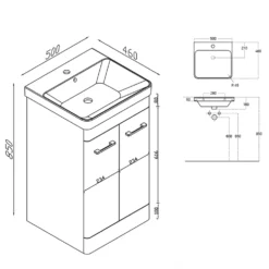 Harbour Identity 500mm Floorstanding Vanity Unit & Basin