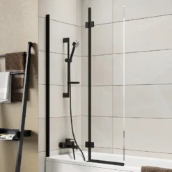 Harbour i8 Easy Clean 8mm Inward Hinged Bath Screen with Fixed Inline Panel - 1500 x 900mm
