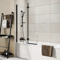 Harbour i8 Easy Clean 8mm Inward Hinged Bath Screen with Fixed Inline Panel - 1500 x 900mm