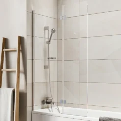 Harbour i8 Easy Clean 8mm Inward Hinged Bath Screen with Fixed Inline Panel - 1500 x 900mm