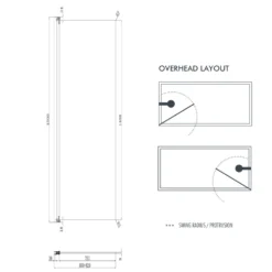 Harbour i8 Easy Clean 8mm Single Panel Bath Screen - 1500 x 800mm