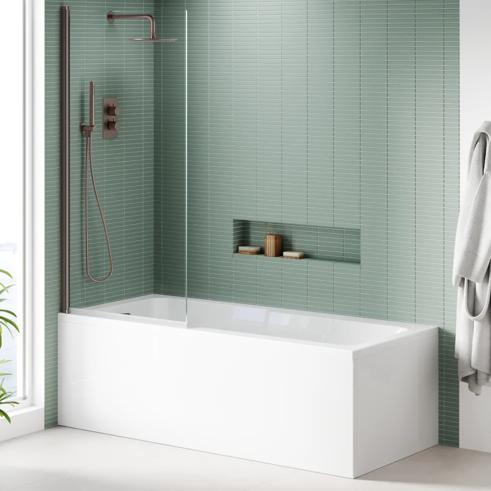 Harbour i8 Easy Clean 8mm Single Panel Bath Screen - 1500 x 800mm