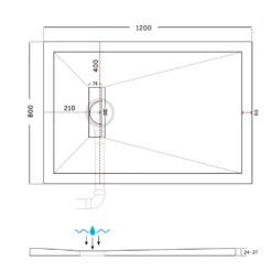 Harbour Linear 25mm Luxury Stone Rectangular Shower Tray - 9 Sizes