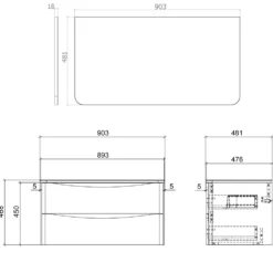 Harbour Origin 900mm Wall Mounted Vanity Unit & Countertop