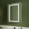 Harbour Outline Single Door LED Mirrored Cabinet with Demister Pad & Shaver Socket - 500 x 700mm