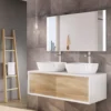 Harbour Scene 1200mm Wall Mounted Countertop Vanity Unit - White/Oak