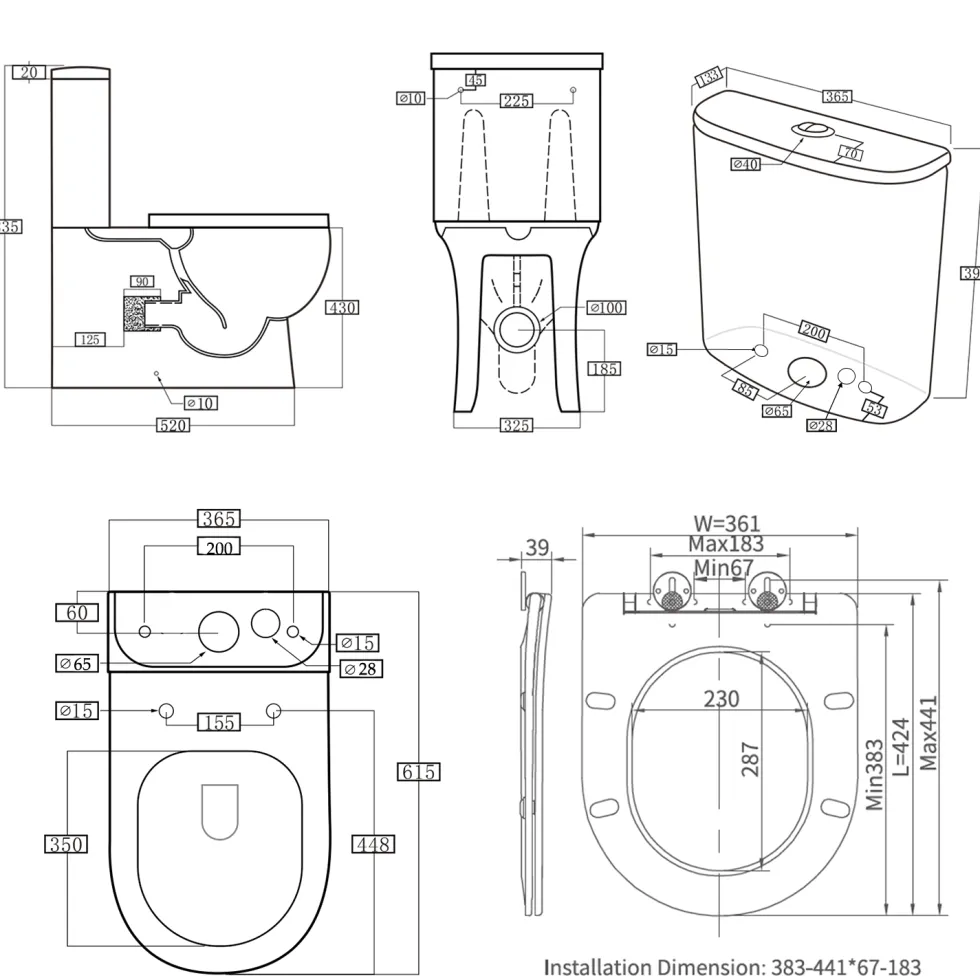 Harbour Serenity Rimless Close Coupled Toilet with Soft Close Seat