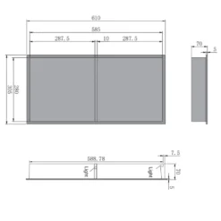 Harbour Shower Niche with LED Light Strip - 610 x 305mm