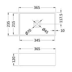 Harbour Square Matt Finish Countertop Basin - 365 x 235mm