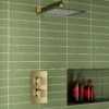 Harbour Status Brushed Brass Concealed Shower Valve, Fixed Shower Arm & Head
