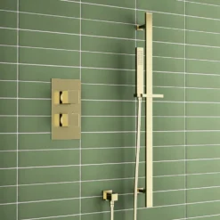 Harbour Status Brushed Brass Concealed Shower Valve & Slide Rail Shower Kit