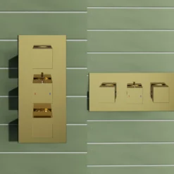 Harbour Status Brushed Brass 3 Outlet Thermostatic Concealed Shower Valve