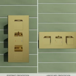 Harbour Status Brushed Brass 3 Outlet Thermostatic Concealed Shower Valve