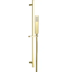 Harbour Status Brushed Brass Slide Rail Shower Kit with Shower Handset & Hose