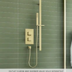 Harbour Status Brushed Brass Slide Rail Shower Kit with Shower Handset & Hose
