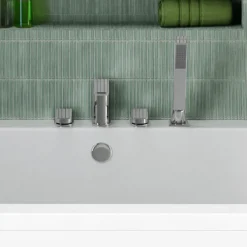 Harbour Status Chrome 4 Hole Bath Mixer with Pull Out Handset & Shower Kit