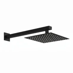 Harbour Status Concealed Shower Valve & Wall Mounted Fixed Shower Head - Matt Black