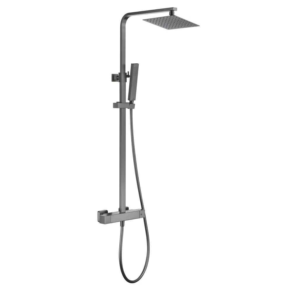 Harbour Status Cool Touch Square Thermostatic Rigid Riser Shower Kit