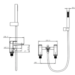 Harbour Status Deck Mounted Bath Shower Mixer Tap