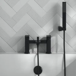 Harbour Status Matt Black Bath Shower Mixer Tap