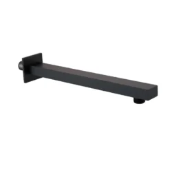 Harbour Status Matt Black Concealed Shower Valve, Fixed Wall Mounted Head & Overflow Bath Filler