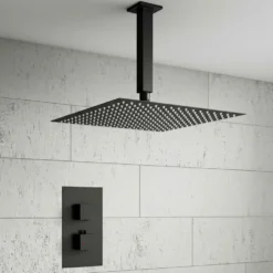 Harbour Status Matt Black Concealed Shower Valve & Shower Head