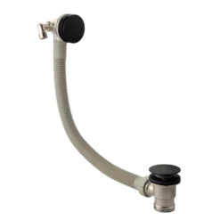Harbour Status Matt Black Concealed Shower Valve, Shower Riser Rail Kit & Overflow Bath Filler