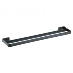 Harbour Status Matt Black Double Towel Rail