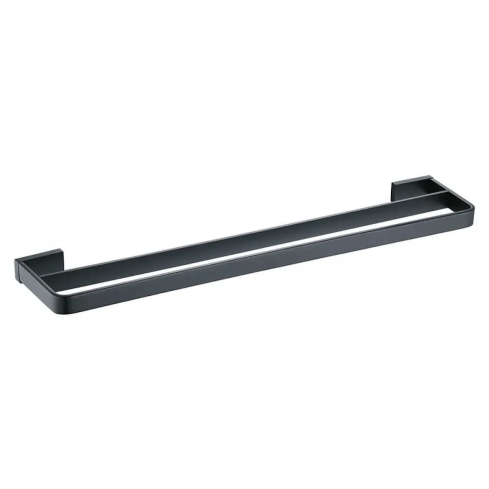 Harbour Status Matt Black Double Towel Rail