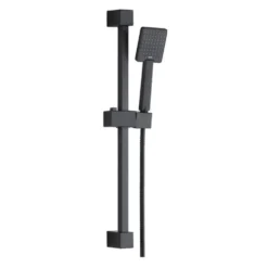 Harbour Status Matt Black Exposed Thermostatic Bar Shower Valve and Shower Rail Kit