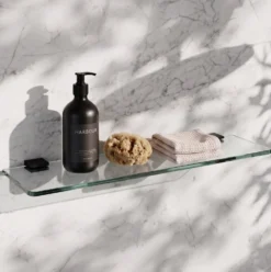 Harbour Status Matt Black Glass Shelf