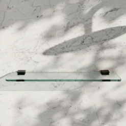 Harbour Status Matt Black Glass Shelf