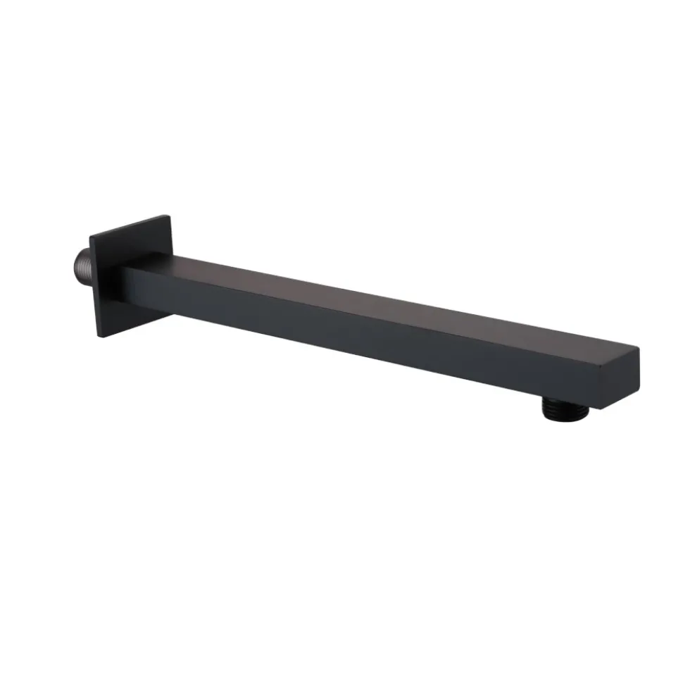 Harbour Status Matt Black Shower Package with 3 Outlet Valve, Fixed Head & Arm, Shower Rail Kit & Overflow Bath Filler