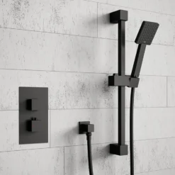 Harbour Status Matt Black Shower Riser Rail