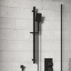 Harbour Status Matt Black Slide Rail Shower Kit with Square Shower Handset & Hose