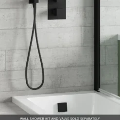 Harbour Status Matt Black Square Overflow Bath Filler