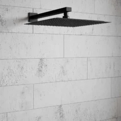 Harbour Status Matt Black Stainless Steel Square Shower Head - 300mm
