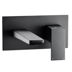 Harbour Status Matt Black Wall Mounted Basin Mixer Tap