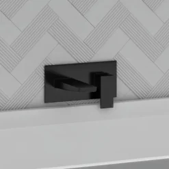 Harbour Status Matt Black Wall Mounted Bath Mixer Tap