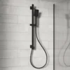 Harbour Status Slide Rail Shower Kit with 3 Mode Handset & Integrated Elbow - Matt Black