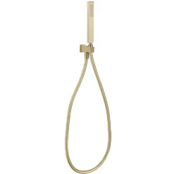 Harbour Status Square Shower Handset with Wall Outlet & Hose - Brushed Brass