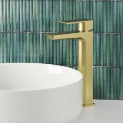 Harbour Status Tall Basin Mixer Tap - Brushed Brass