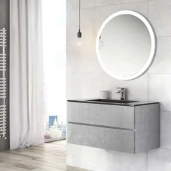 Harbour Substance 900mm 2 Drawer Wall Mounted Vanity Unit & Basin Options - Concrete Effect