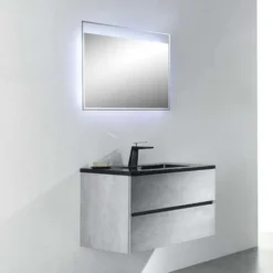 Harbour Substance 900mm 2 Drawer Wall Mounted Vanity Unit & Basin Options - Concrete Effect
