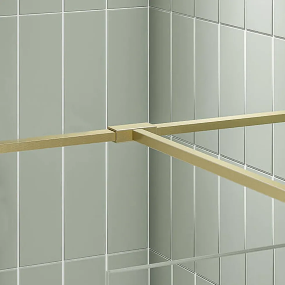 Harbour T-Piece Join for 2 Panels - Brushed Brass