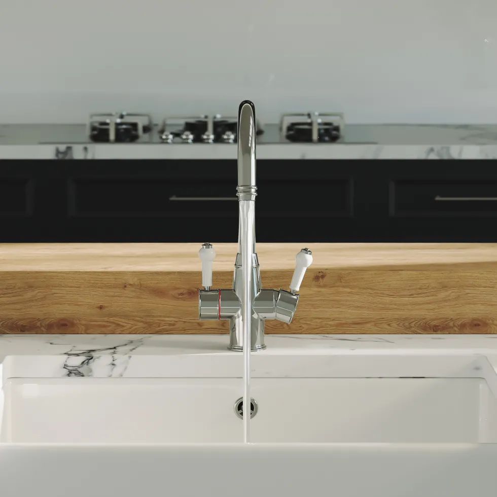 Harbour Traditional 3-in-1 Instant Boiling Water Tap with WRAS-Approved Digital Boiler & Filter - Chrome