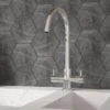 Harbour Vibe Twin Lever Mono Kitchen Mixer Tap - Polished Chrome